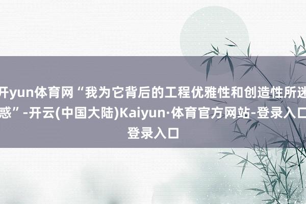 开yun体育网“我为它背后的工程优雅性和创造性所迷惑”-开云(中国大陆)Kaiyun·体育官方网站-登录入口